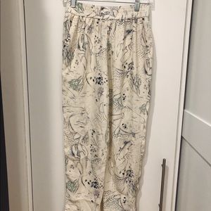 Club Monaco Silk Nautical Print Pants